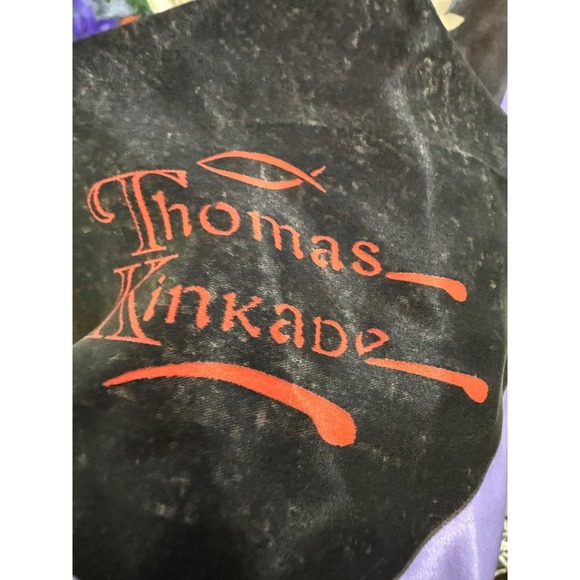 Thomas Kinkade 100% Silk Purple Vase of Flowers Scarf Artsy Collectors - Picture 5 of 5